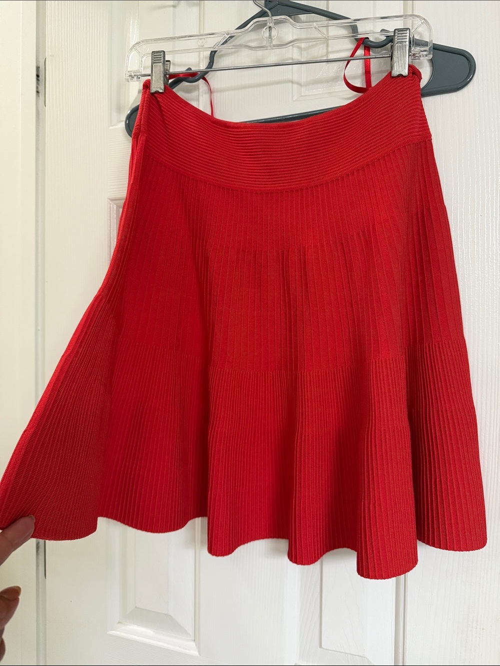 Milly Red Skirt. Textured A line. Medium . NEW without Tags